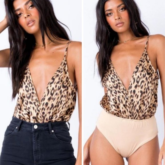 Princess Polly Tops - Princess Polly Cheetah Bodysuit Size 4
